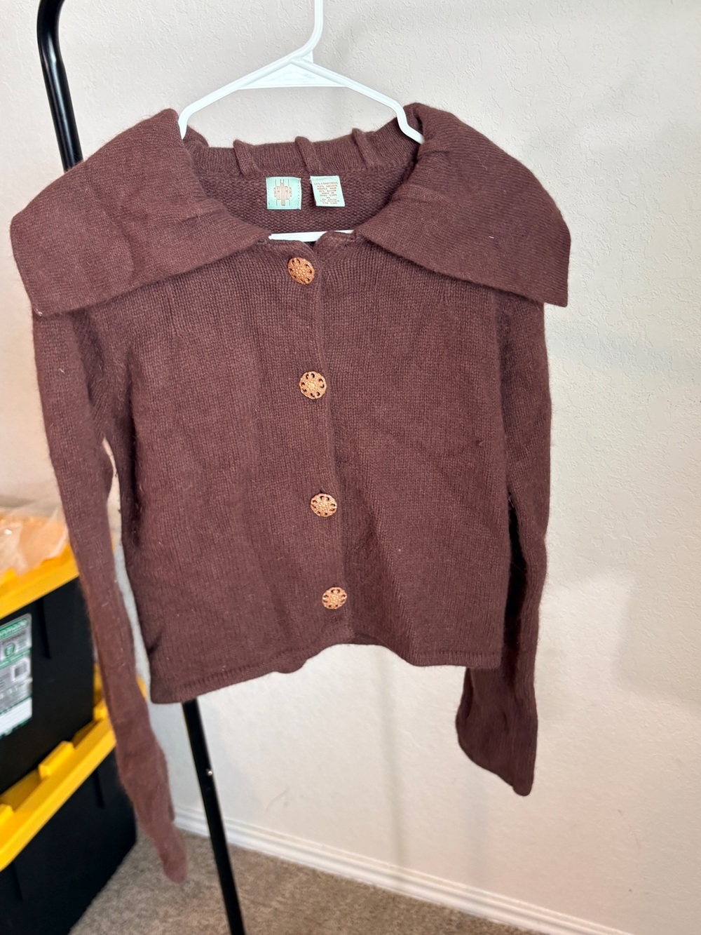 Vintage Urban Outfitters Lambwool, Angora Rabbit Hair Brown Cardigan Sweater